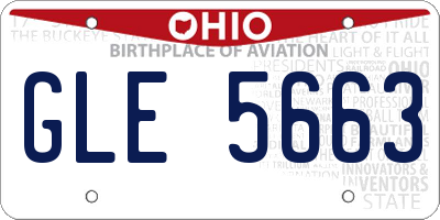 OH license plate GLE5663