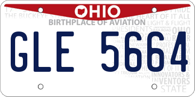 OH license plate GLE5664