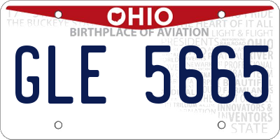 OH license plate GLE5665