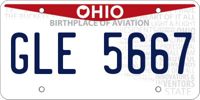 OH license plate GLE5667