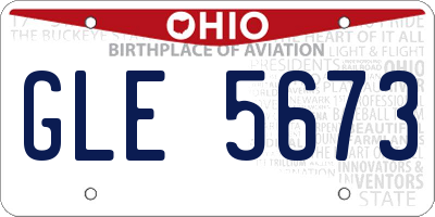 OH license plate GLE5673