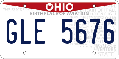 OH license plate GLE5676