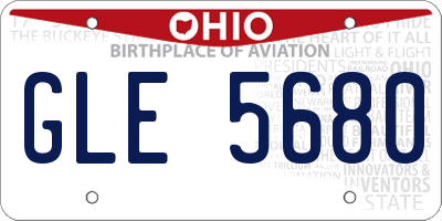 OH license plate GLE5680