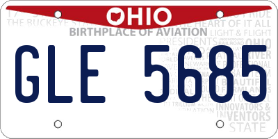 OH license plate GLE5685