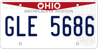 OH license plate GLE5686