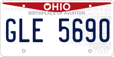 OH license plate GLE5690
