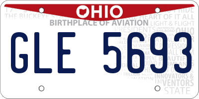 OH license plate GLE5693