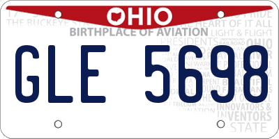 OH license plate GLE5698