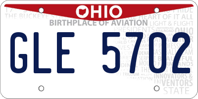 OH license plate GLE5702