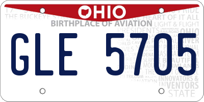 OH license plate GLE5705