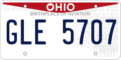 OH license plate GLE5707