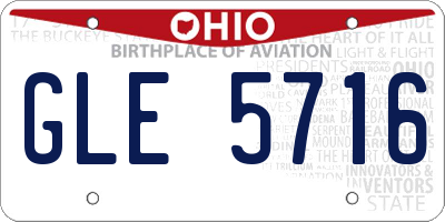 OH license plate GLE5716