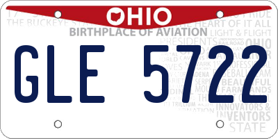 OH license plate GLE5722