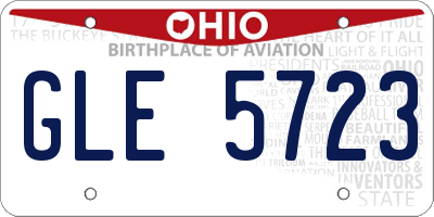 OH license plate GLE5723