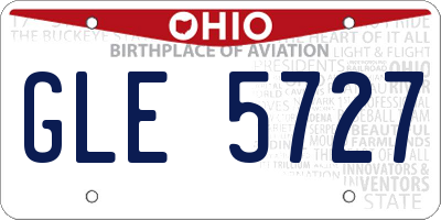OH license plate GLE5727