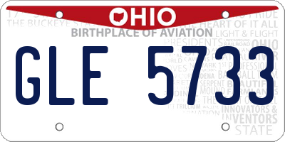 OH license plate GLE5733