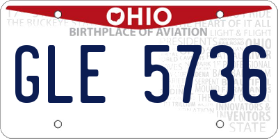 OH license plate GLE5736