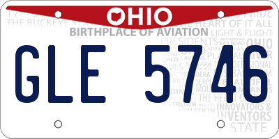 OH license plate GLE5746