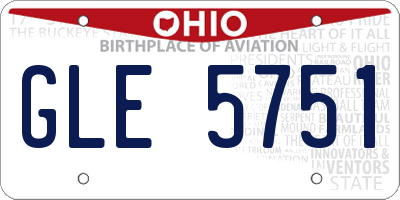 OH license plate GLE5751