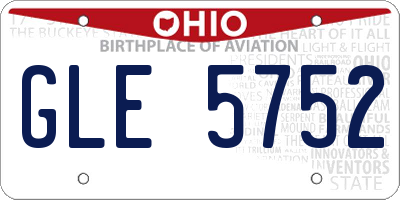 OH license plate GLE5752