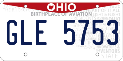 OH license plate GLE5753