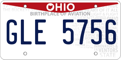 OH license plate GLE5756