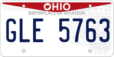 OH license plate GLE5763
