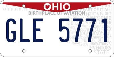 OH license plate GLE5771