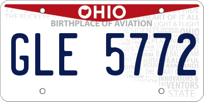 OH license plate GLE5772