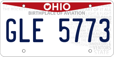 OH license plate GLE5773