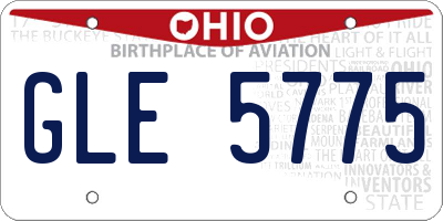 OH license plate GLE5775