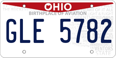 OH license plate GLE5782