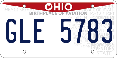 OH license plate GLE5783