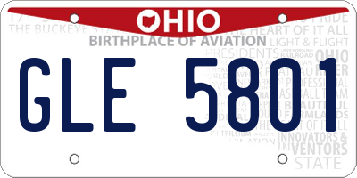 OH license plate GLE5801