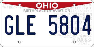 OH license plate GLE5804