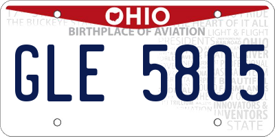 OH license plate GLE5805