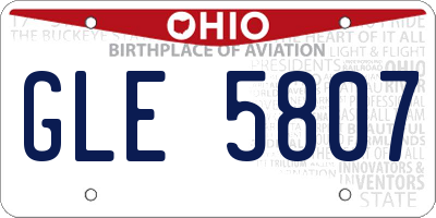 OH license plate GLE5807