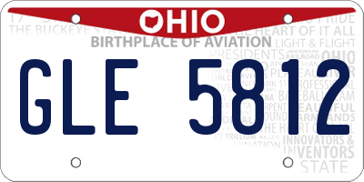 OH license plate GLE5812