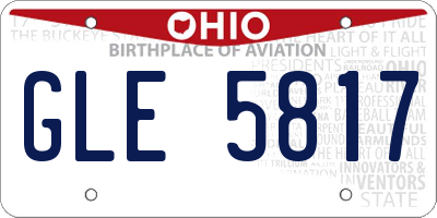 OH license plate GLE5817