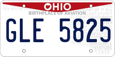 OH license plate GLE5825