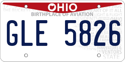 OH license plate GLE5826