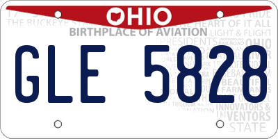 OH license plate GLE5828