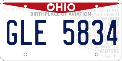 OH license plate GLE5834
