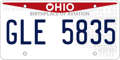 OH license plate GLE5835