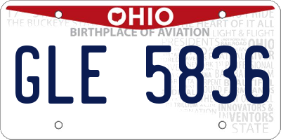 OH license plate GLE5836