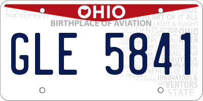 OH license plate GLE5841