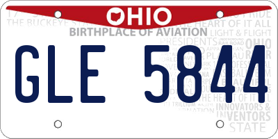 OH license plate GLE5844