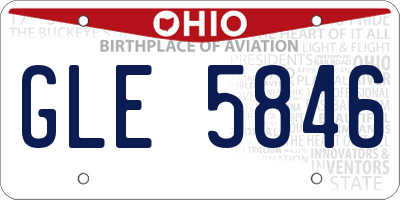 OH license plate GLE5846