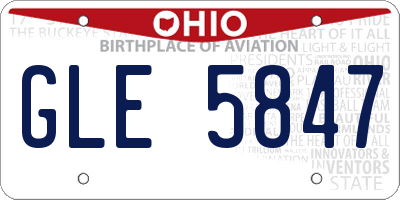 OH license plate GLE5847