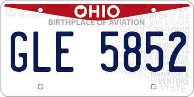 OH license plate GLE5852